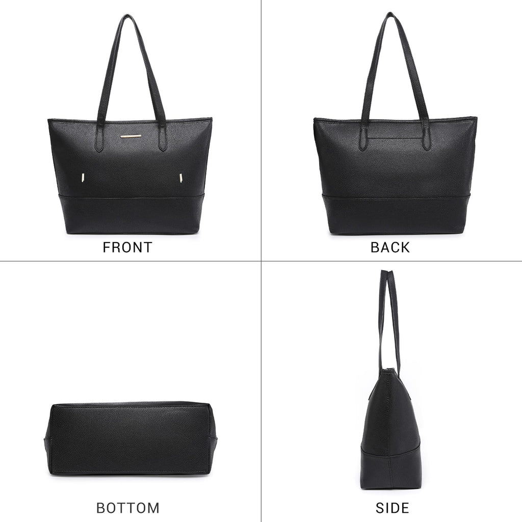 3PCS Women's Vegan Leather Tote Bag Set - Stylish Top Handle Satchel Purse Shoulder Bag Handbag and Wallet