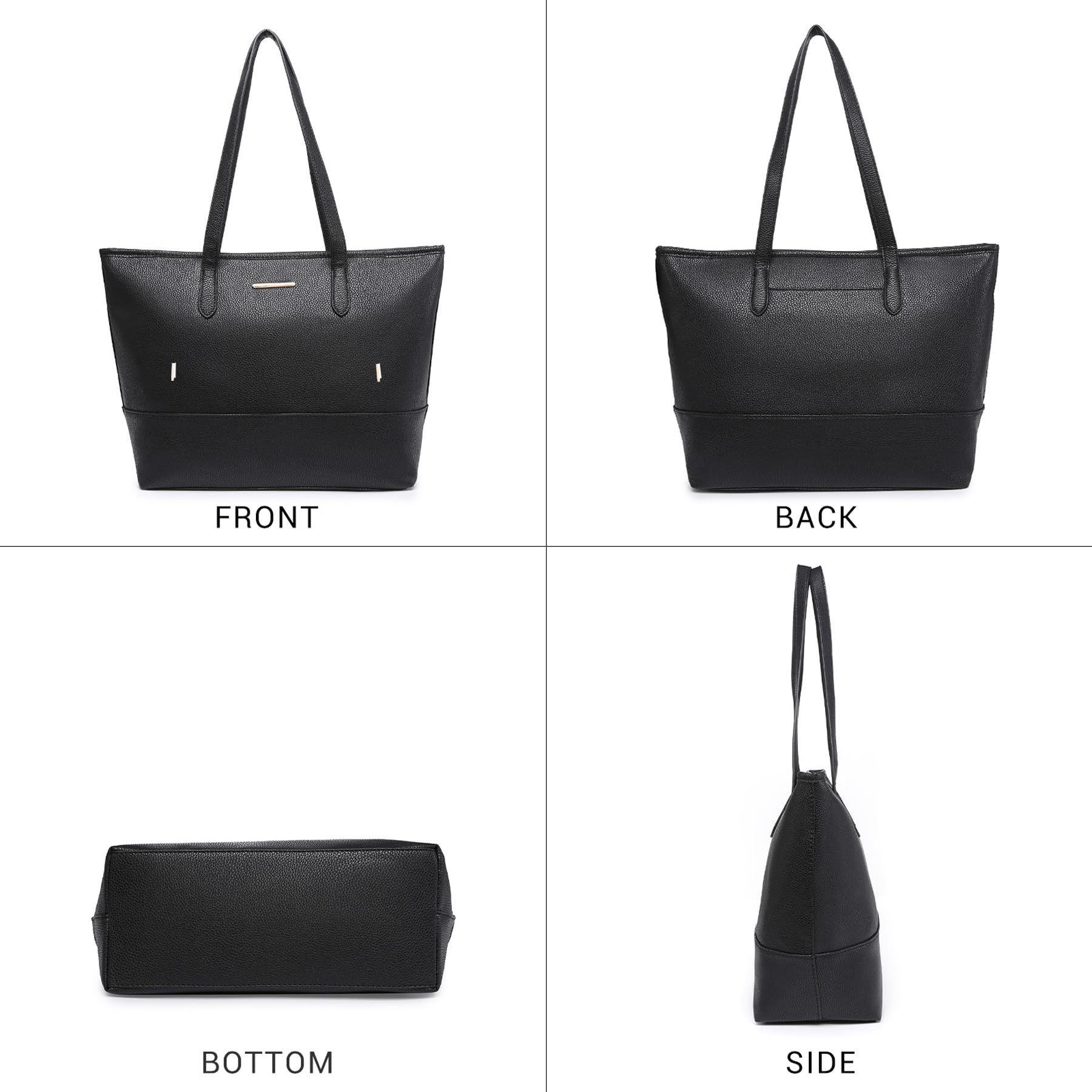 3PCS Women's Vegan Leather Tote Bag Set - Stylish Top Handle Satchel Purse Shoulder Bag Handbag and Wallet