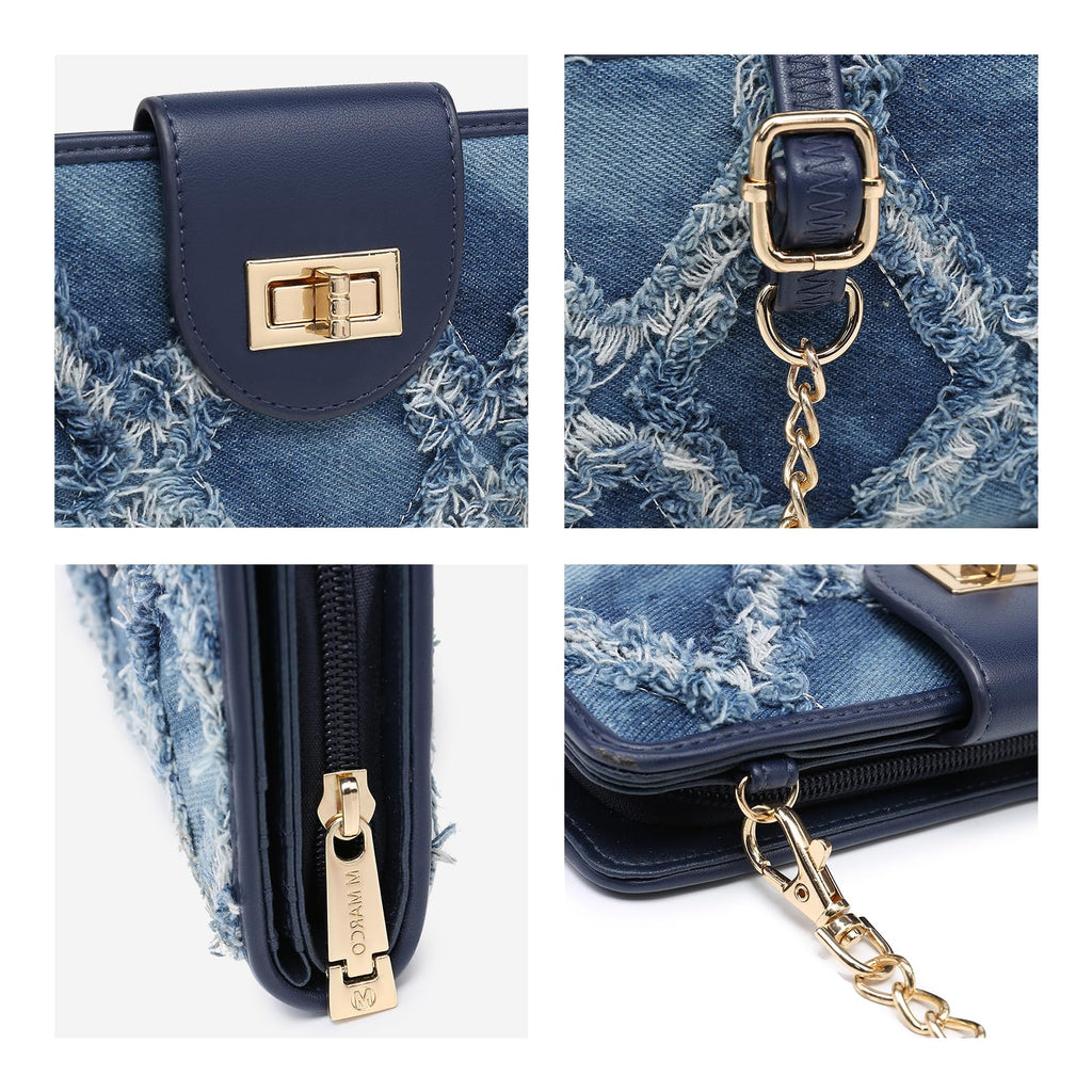 Women Small Crossbody Shoulder Bag Zip Wallet Purse Handbags Clutch Credit Card Holder with Chain Strap