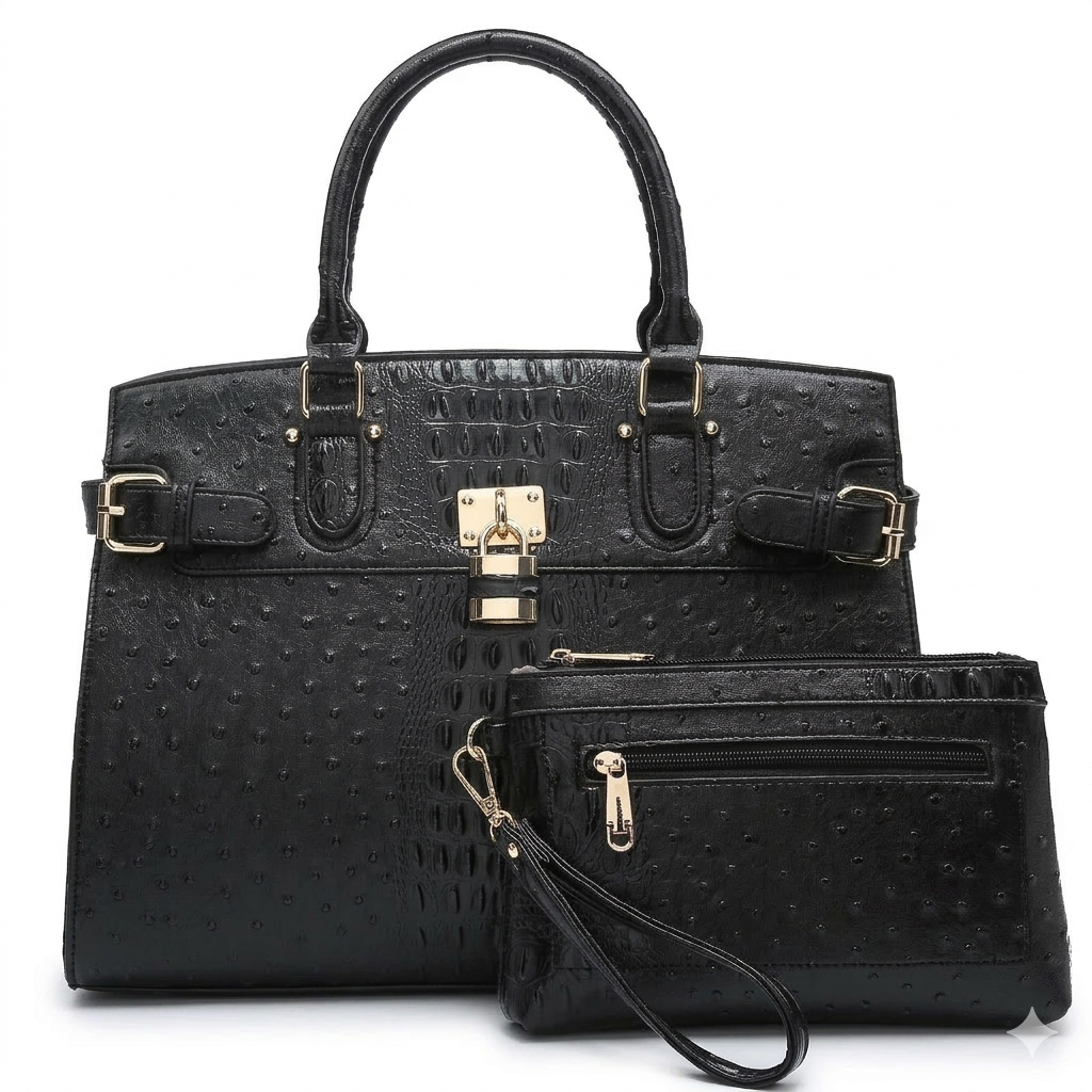 Women Fashion Satchel Handbags and Purses Ladies Top Handle Tote Work Shoulder Bags with Matching Wristlet Wallet