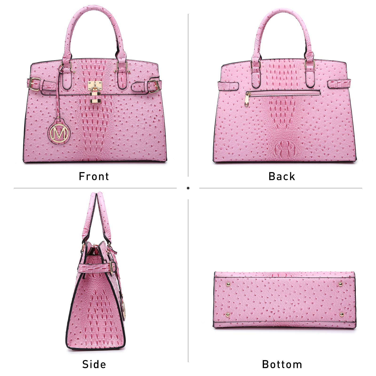 Women Fashion Satchel Handbags and Purses Ladies Top Handle Tote Work Shoulder Bags with Matching Wristlet Wallet