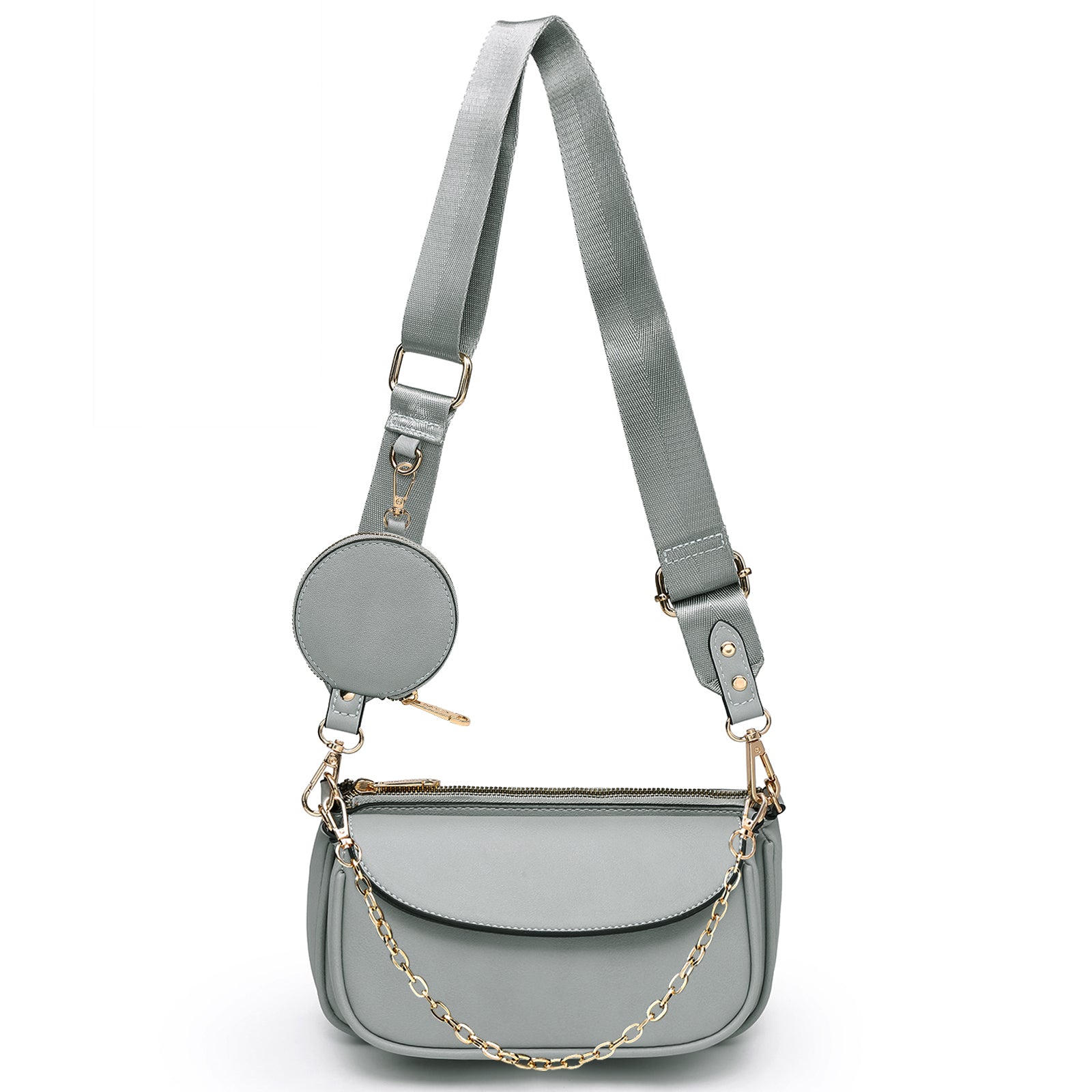 3pcs Crossbody Bags for Women PU Leather Shoulder Purse with Removable Strap Fashion Handbag for Daily Use