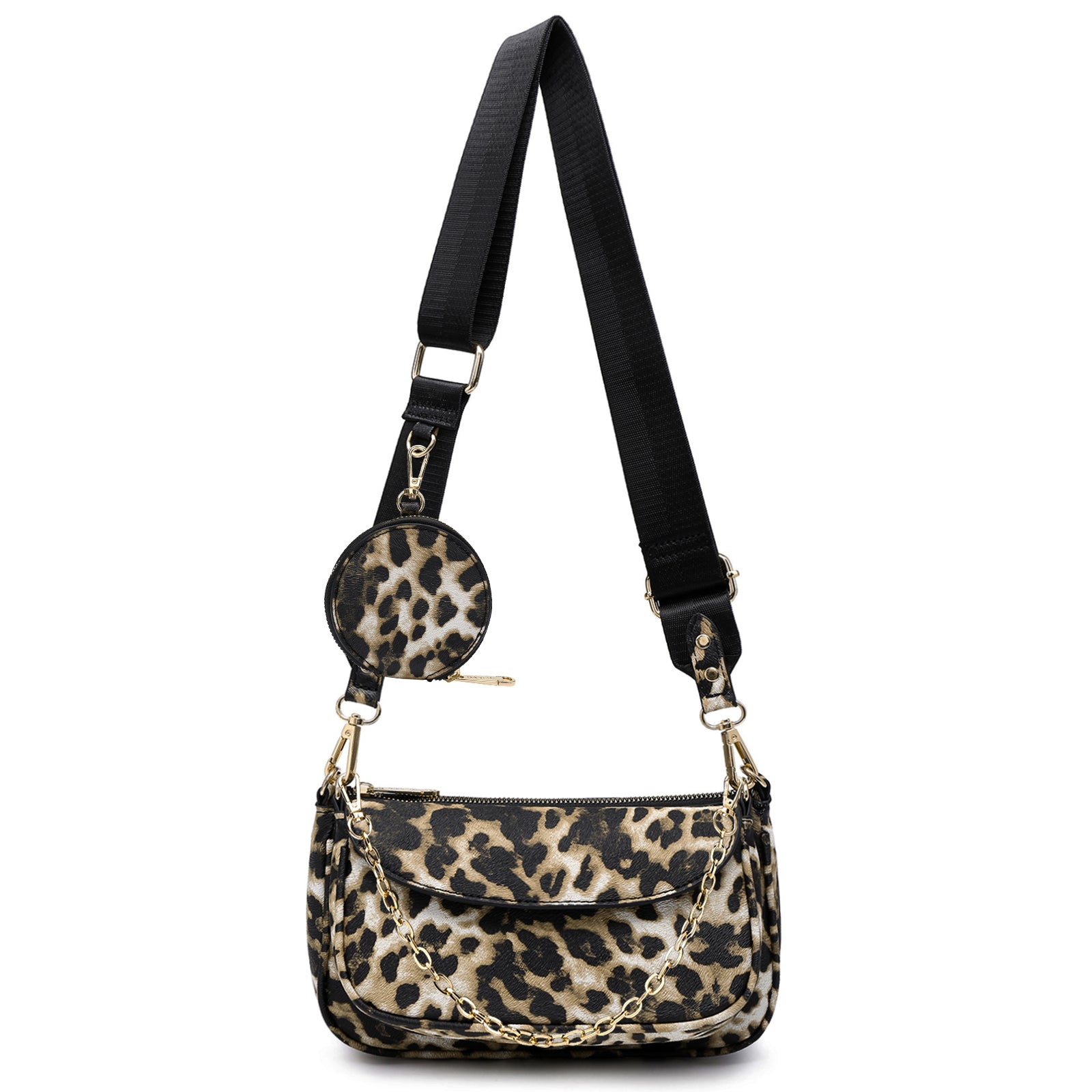 3pcs Crossbody Bags for Women PU Leather Shoulder Purse with Removable Strap Fashion Handbag for Daily Use