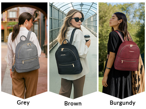 Women's Backpack Purse PU Leather Travel Work Backpack Fashion Shoulder Bag Designer Handbags 2pcs