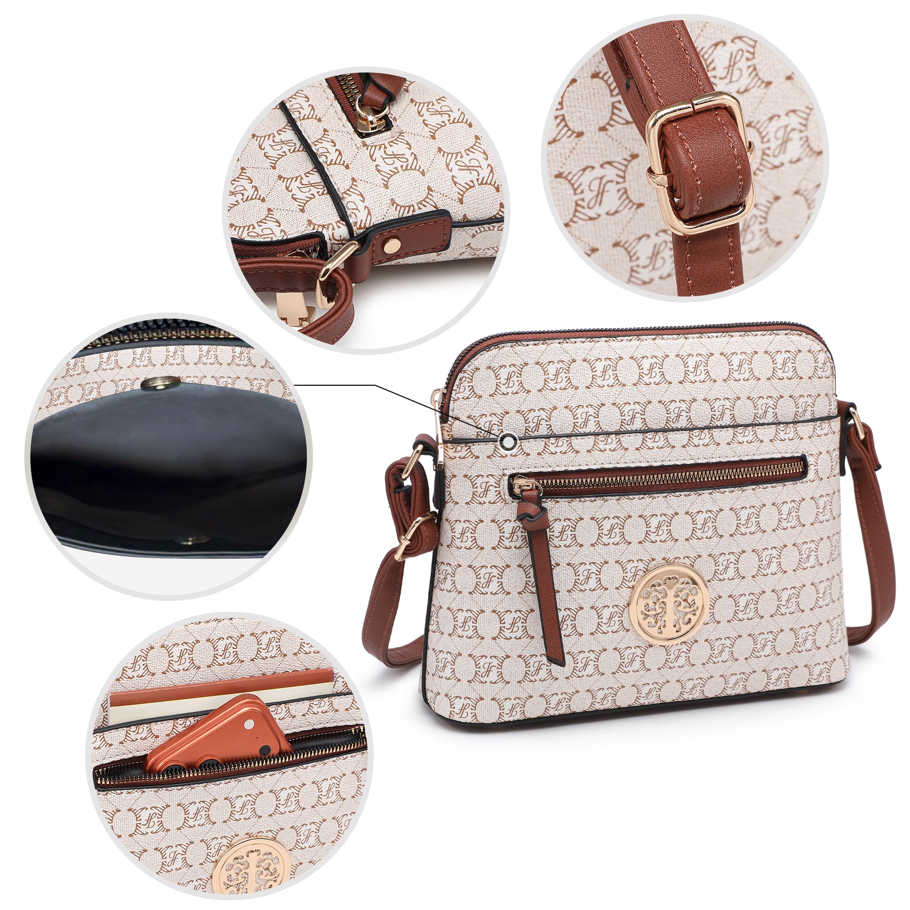 Womens Fashion Crossbody Bag Medium Shoulder Purse with Adjustable Strap Multi Pockets for Travel Daily Use