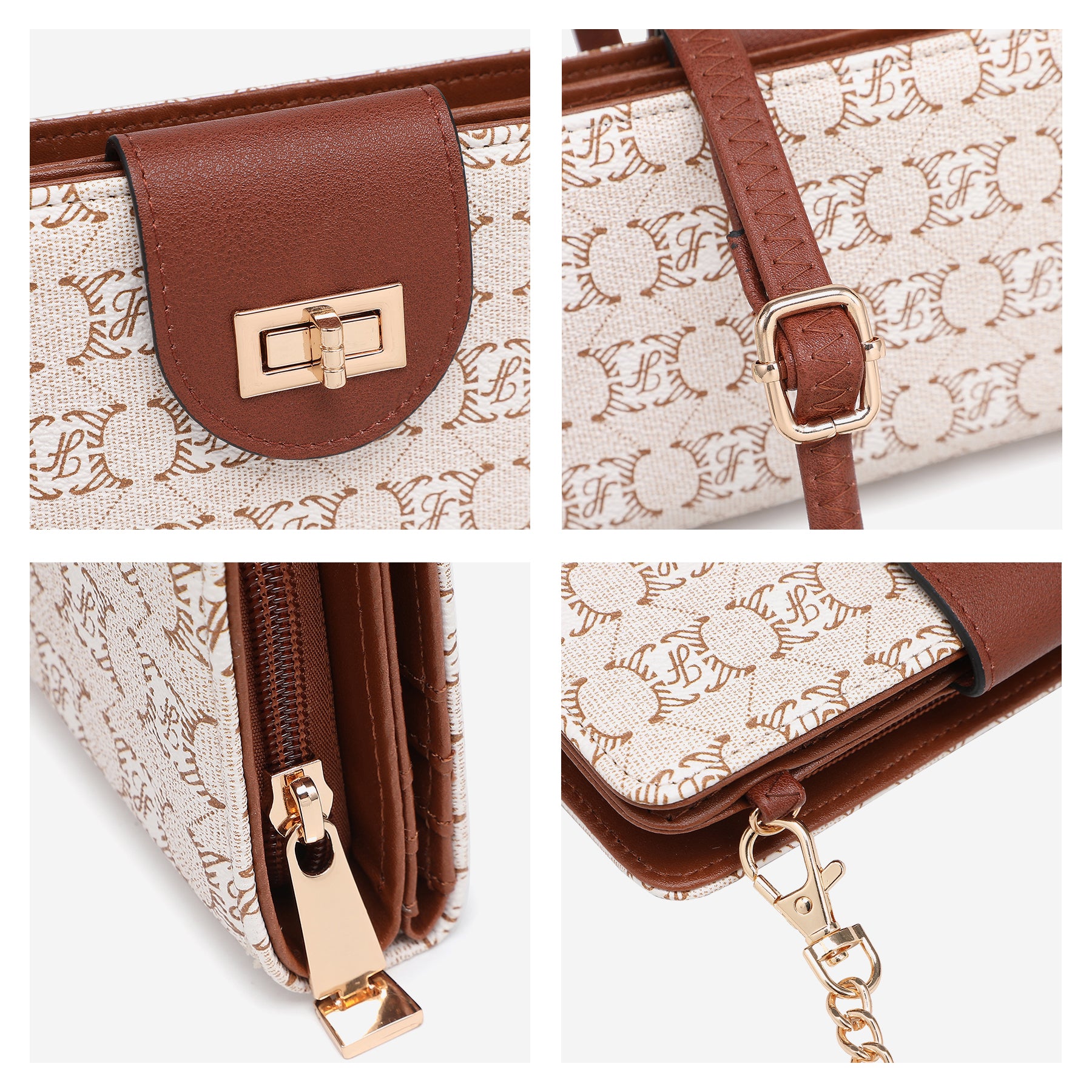 Women Fashion Small Crossbody Shoulder Bag Cell Phone Zip Wallet Purse and Handbags Clutch Credit Card Holder with Chain Strap