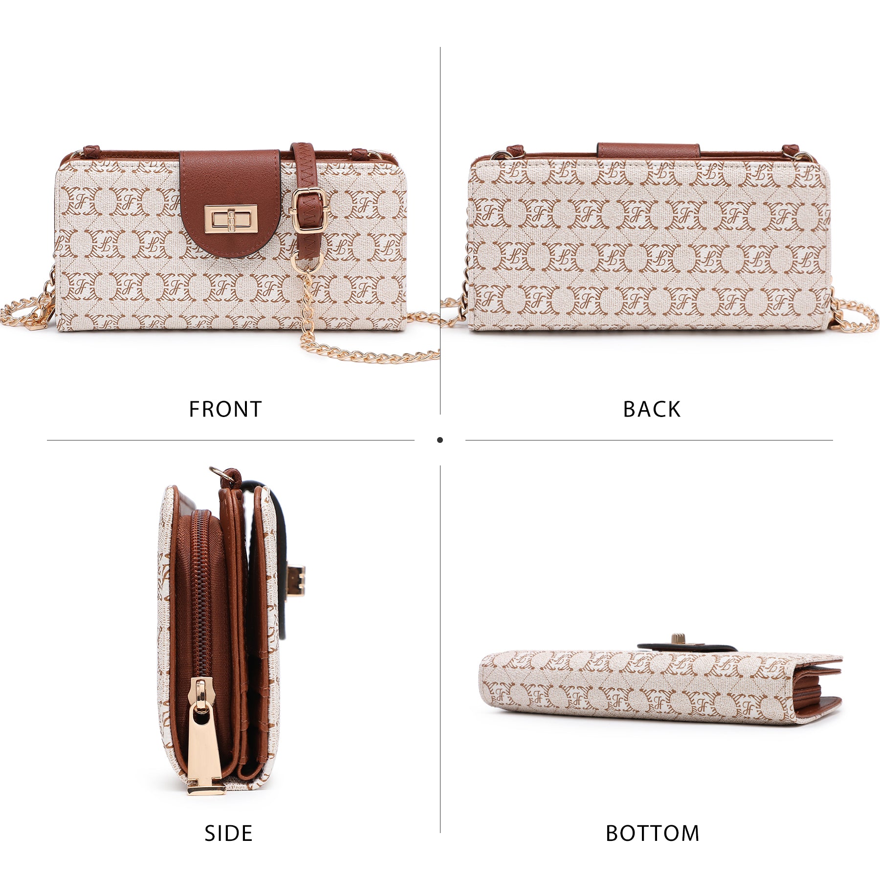 Women Fashion Small Crossbody Shoulder Bag Cell Phone Zip Wallet Purse and Handbags Clutch Credit Card Holder with Chain Strap