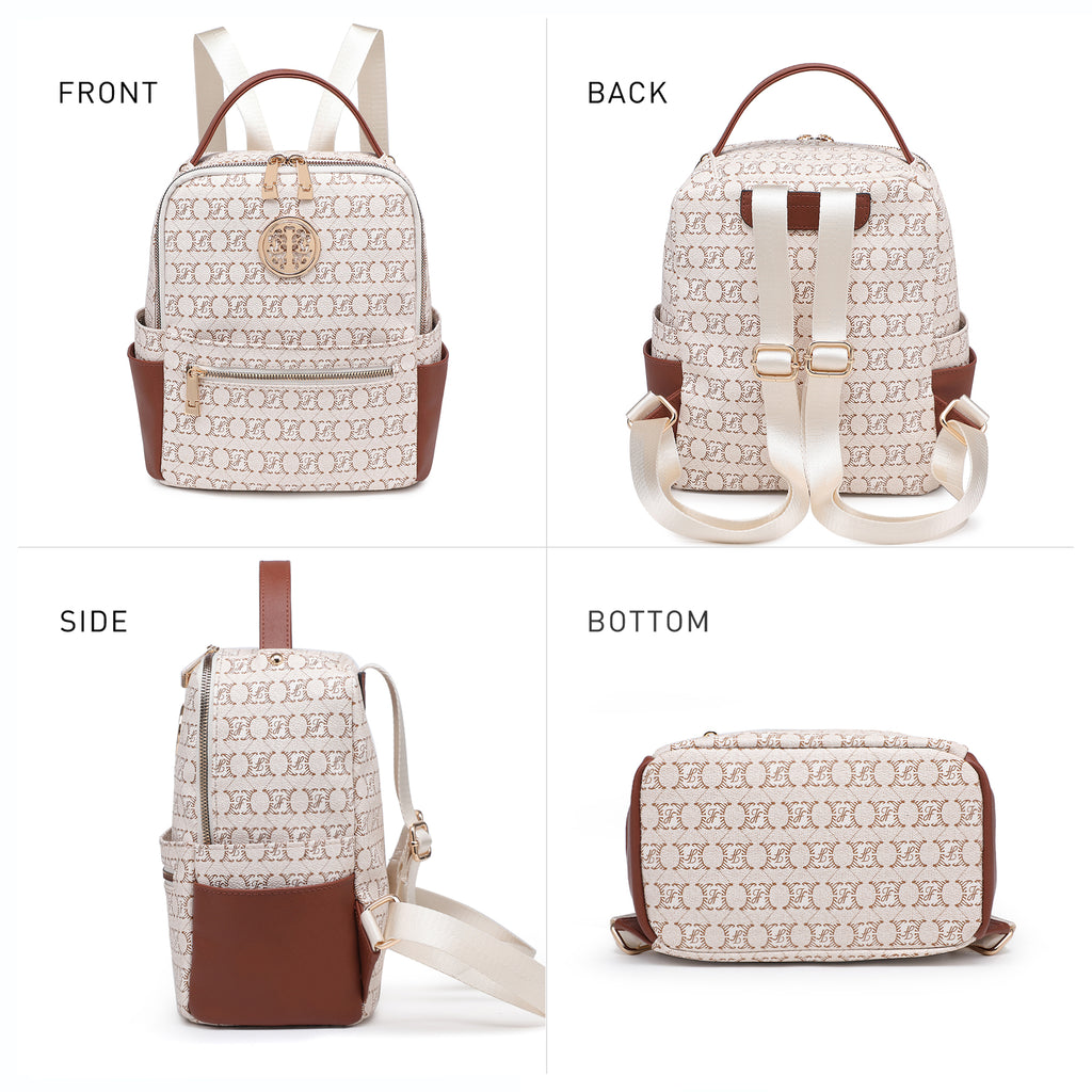 Small Backpack Purse for Ladies Women Fashion Multi Pockets Daypacks with Front Zip Pocket