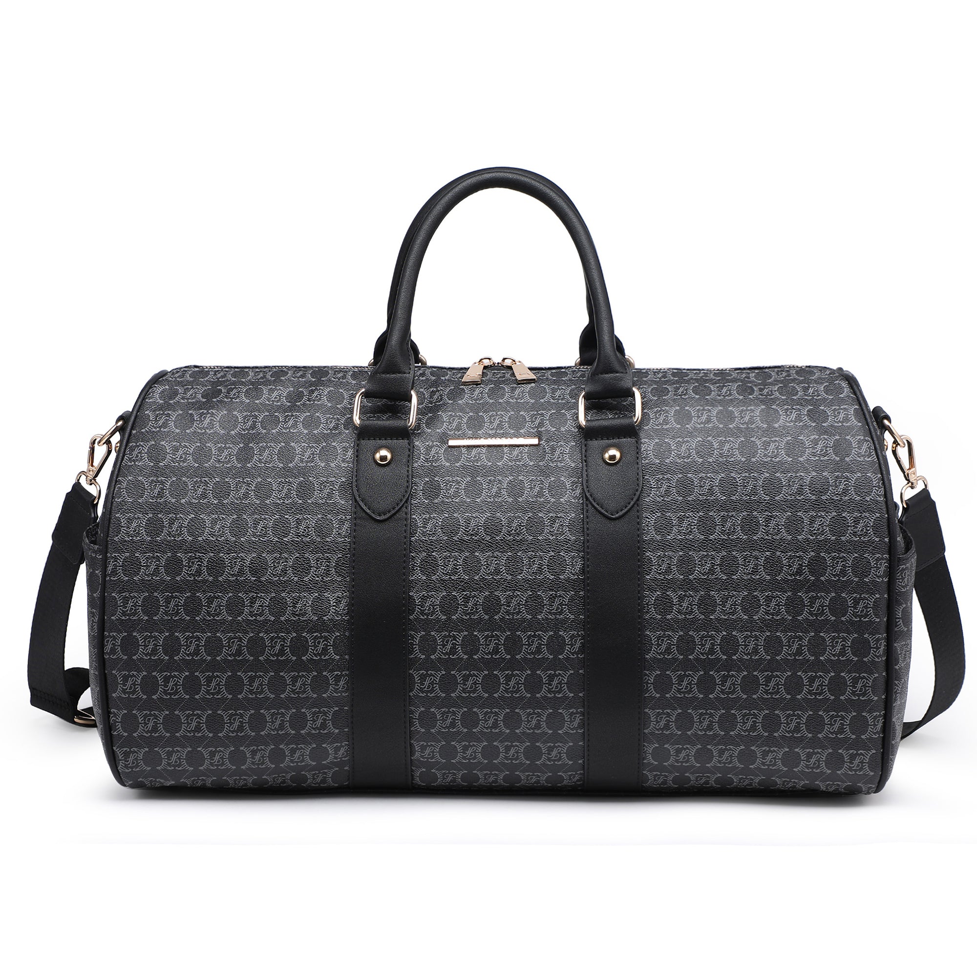 Women PU Leather Monogrammed Duffel Bag for Men- Scratch-Resistant Waterproof, Multi-Pocket Design, Large Capacity Carry-On for Gym Yoga Work Travel Weekend