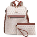 Women Fashion Backpack Purse PU Leather Convertible Medium Ladies Rucksack Travel Shoulder Bags Handbag and Purse 2Pcs