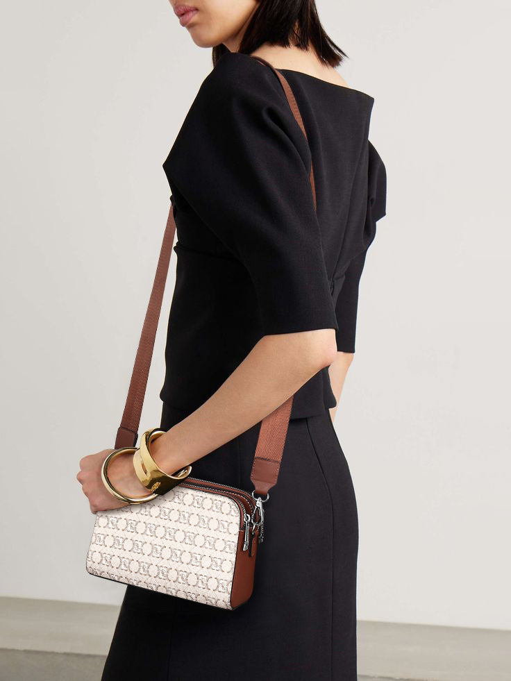 Crossbody Bags for Women Small Shoulder Purses with Adjustable Wide Strap, Triple Zip Design