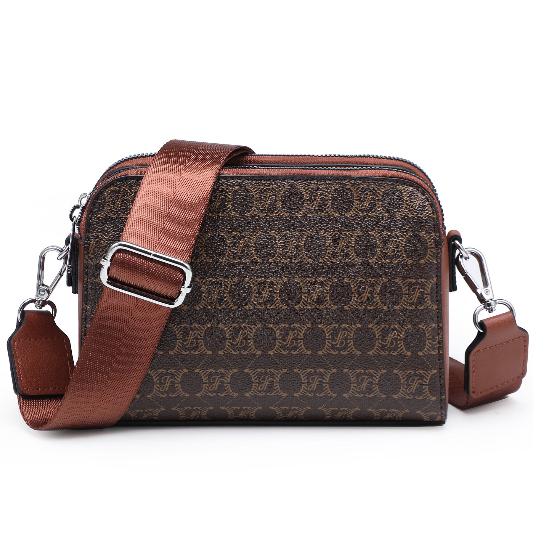 Crossbody Bags for Women Small Shoulder Purses with Adjustable Wide Strap, Triple Zip Design